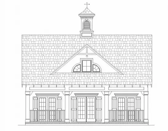 front view with optional slab foundation